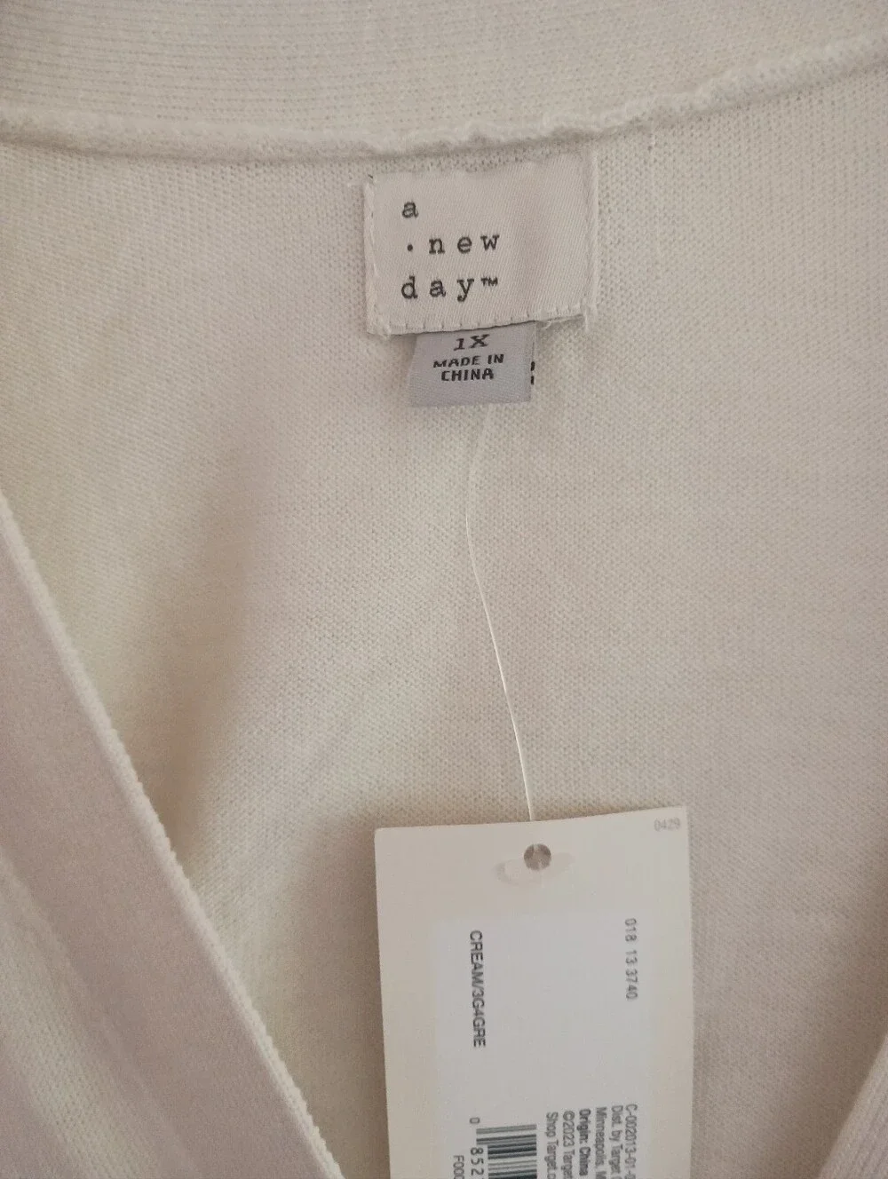A New Day Women's Button Front Cream Cardigan